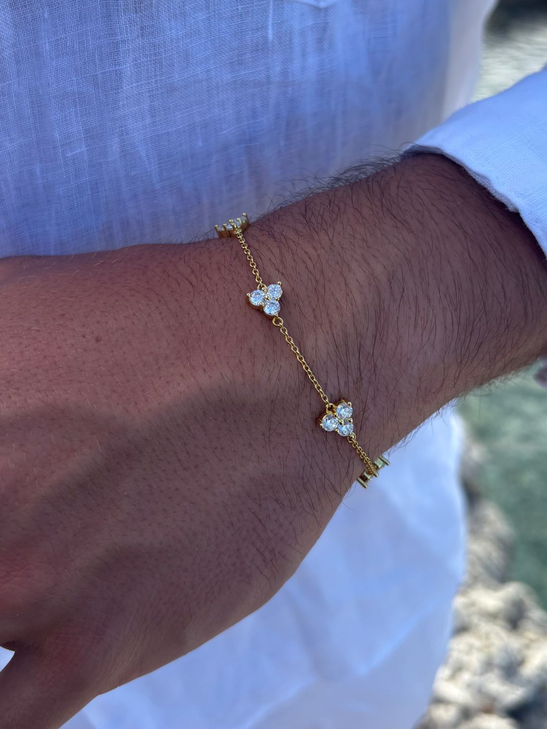 WHITE CLOVER BRACELET | 18K Gold
