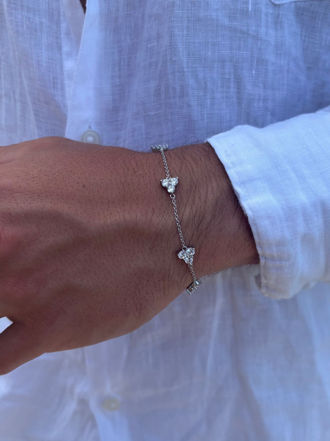 WHITE CLOVER BRACELET | Silver
