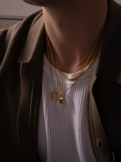 GREEN GEMSTONE CHAIN | 18K Gold