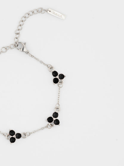 MIDNIGHT CLOVER BRACELET | Silver