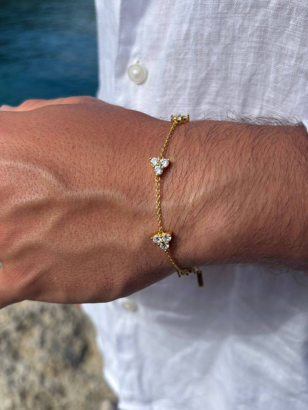 WHITE CLOVER BRACELET | 18K Gold
