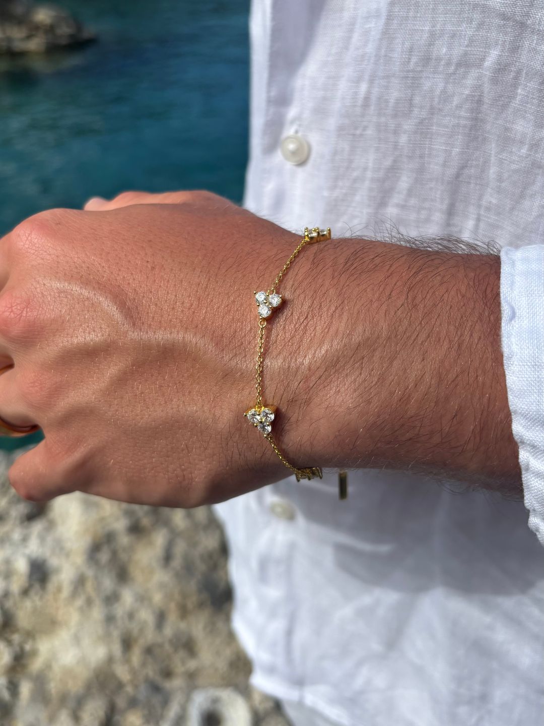 WHITE CLOVER BRACELET | 18K Gold