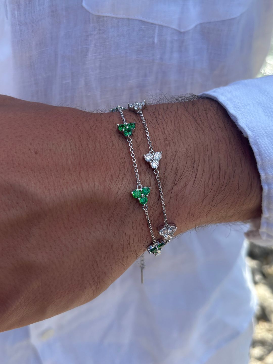 WHITE CLOVER BRACELET | Silver