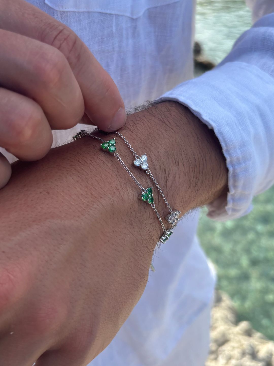 WHITE CLOVER BRACELET | Silver