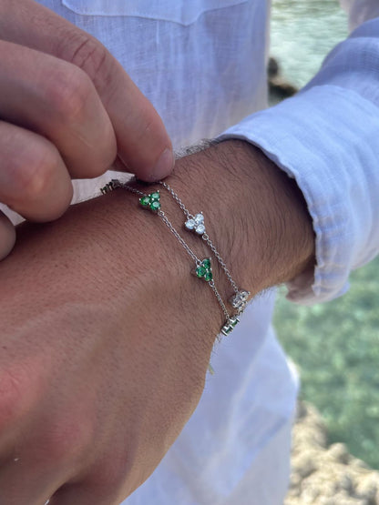 WHITE CLOVER BRACELET | Silver