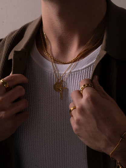 CHRISTIAN CHAIN SET | 18K Gold