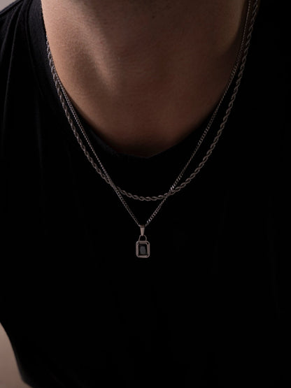 MIDNIGHT GEMSTONE CHAIN | Silver
