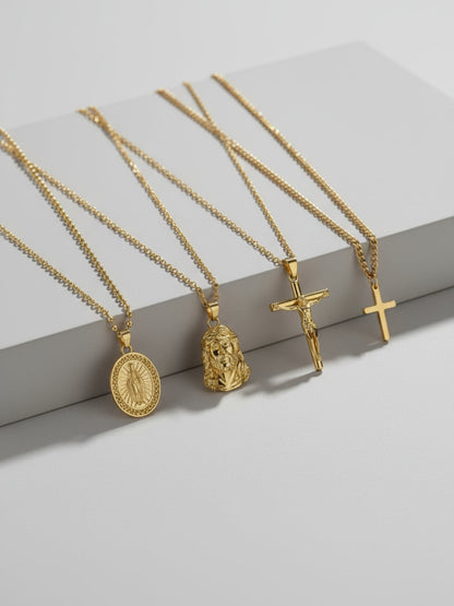 CHRISTIAN CHAIN SET | 18K Gold