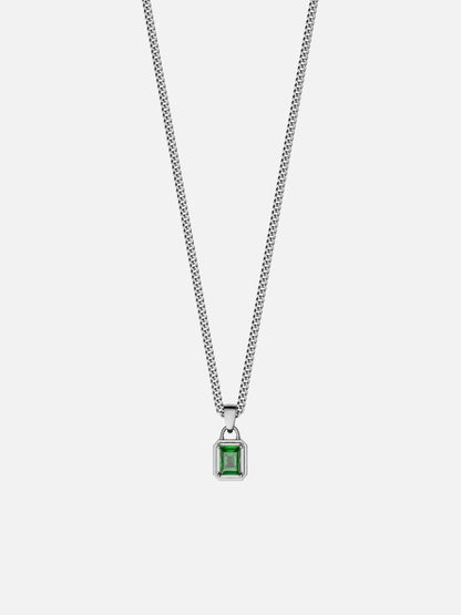 GREEN GEMSTONE CHAIN | Silver