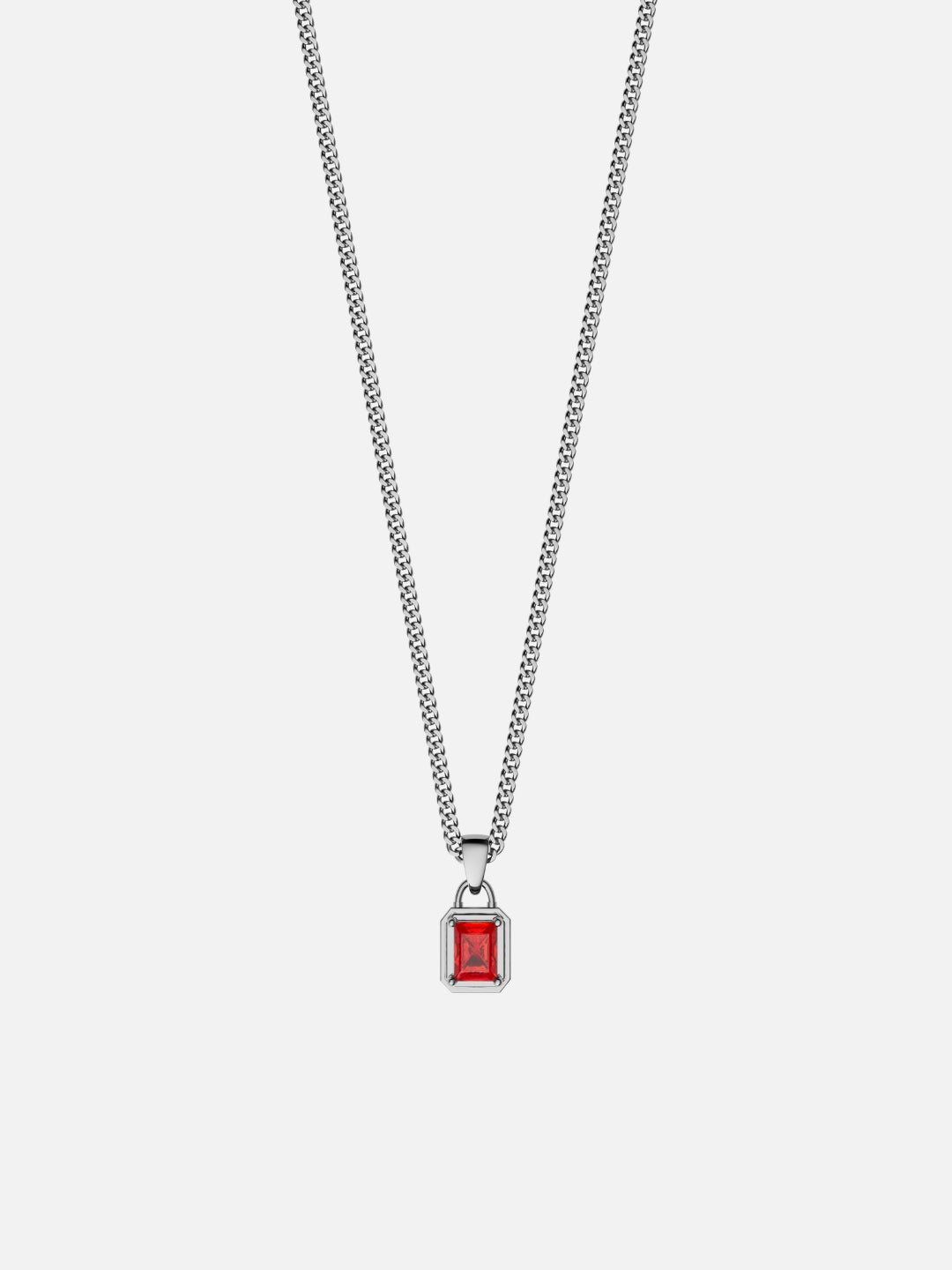 RED GEMSTONE CHAIN | Silver