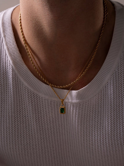 GREEN GEMSTONE CHAIN | 18K Gold