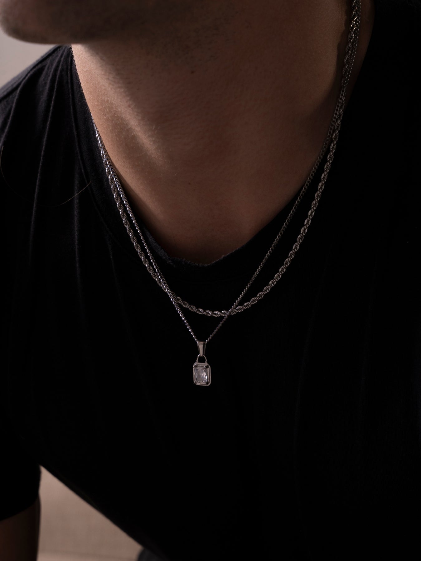 WHITE GEMSTONE CHAIN | Silver
