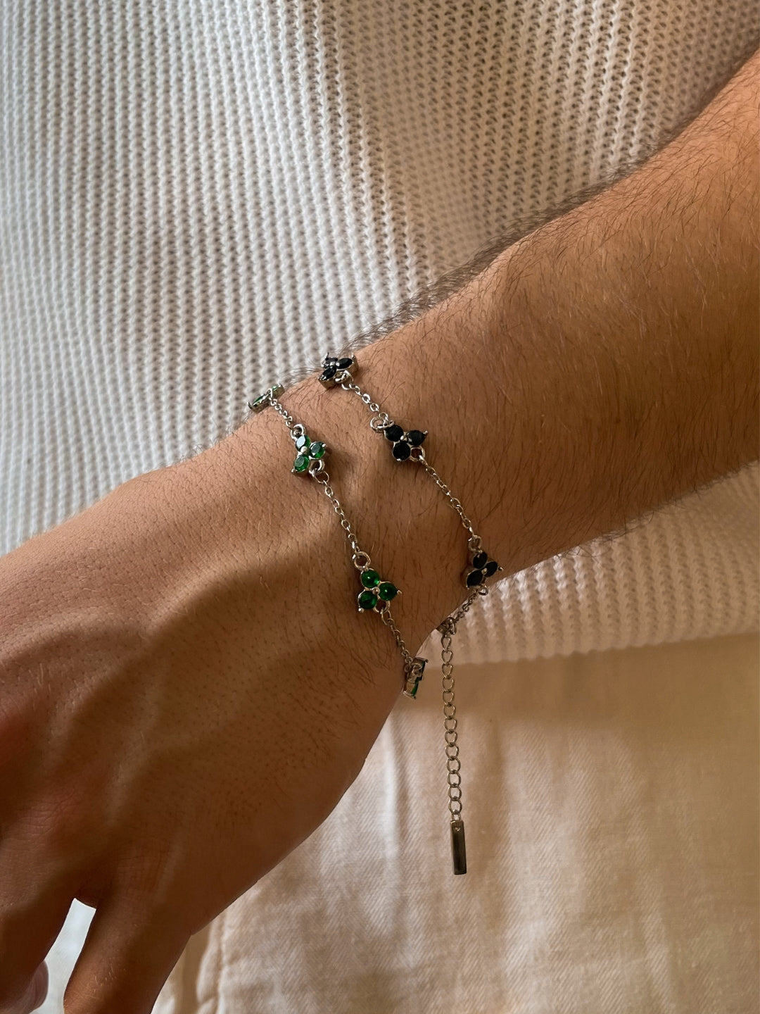 MIDNIGHT CLOVER BRACELET | Silver